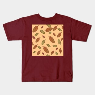 Orange fall leaves motif Kids T-Shirt